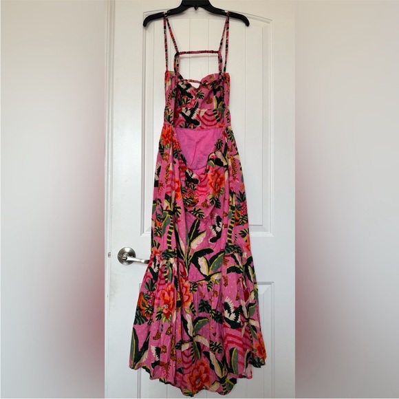 🐅 FARM RIO LEOPARD FOREST MIDI SUMMER DRESS XL GORGEOUS - Picture 7 of 9